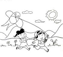 放风筝的简笔画，放风筝画画简单又漂亮