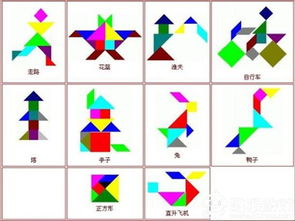用四块七巧板拼成一个平行四边形,可以怎样拼?能拼成五边形、六边形吗