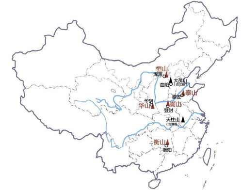 五岳地图，五岳地图位置图片