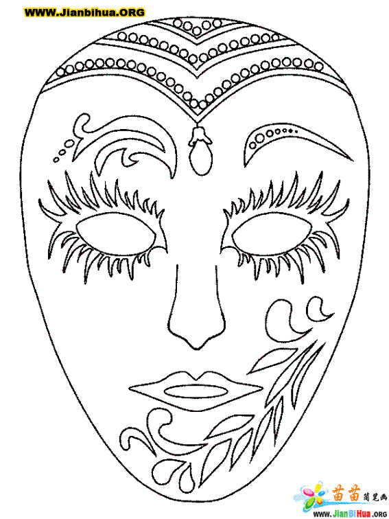 面具简笔画，面具简笔画图片大全