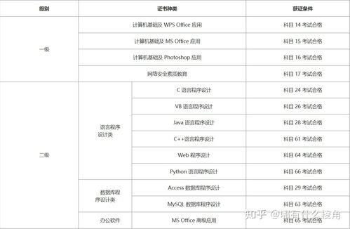 计算机二级考试考些什么