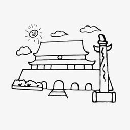 天安门画，天安城门图片简笔画