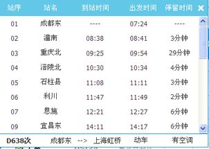 d638时刻表，d6318时刻表