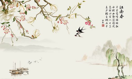 江南春诗配画，江南春诗配画简单又漂亮