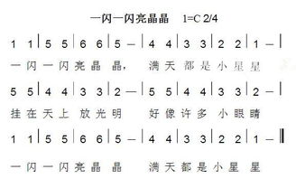 一闪一闪亮晶晶钢琴谱