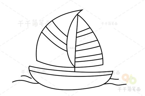 简笔画船，简笔画船彩色