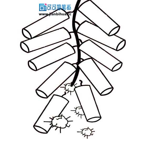 鞭炮的图片简笔画，鞭炮的图片简笔画颜色