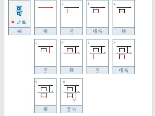 哥的笔顺