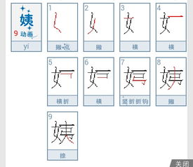 姨的笔顺怎么写