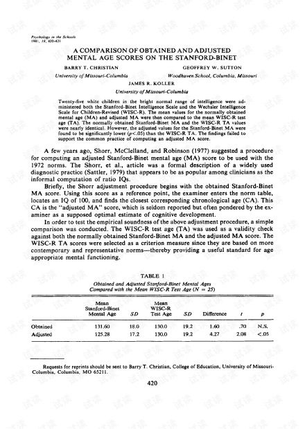 斯坦福比奈，斯坦福比奈智力量表