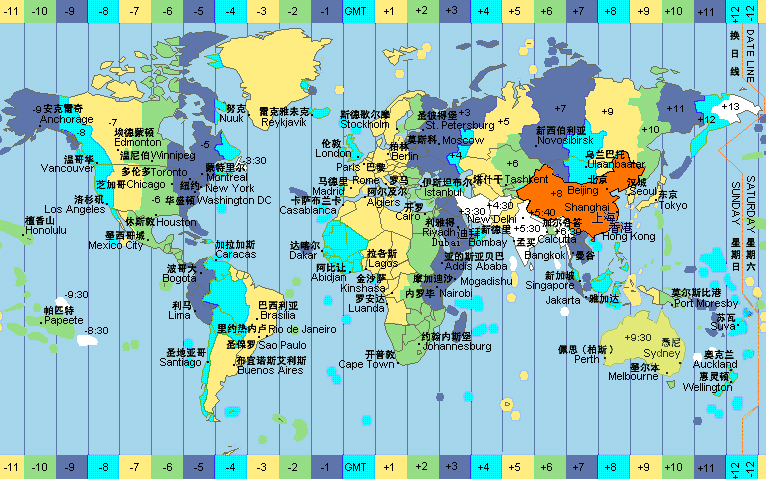 中国和加拿大的时差是多少个小时?