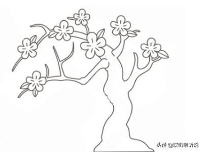 如何画桃花树简笔画?