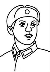 雷锋的简笔画(带颜色)