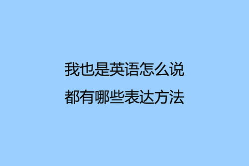 我也是用英语怎么说metoo?