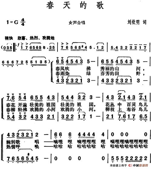 关于描写春天的歌词有哪些