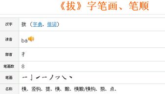 拔的笔顺是什么