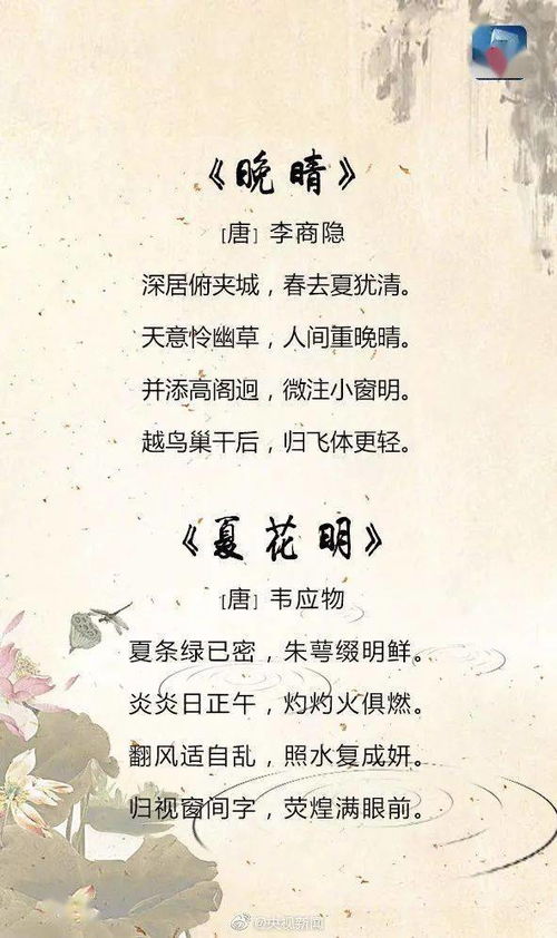 描写夏天的诗句有哪些