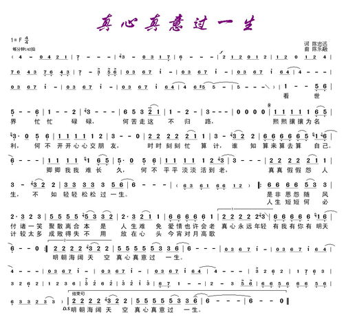 真心真意过一生的歌词?
