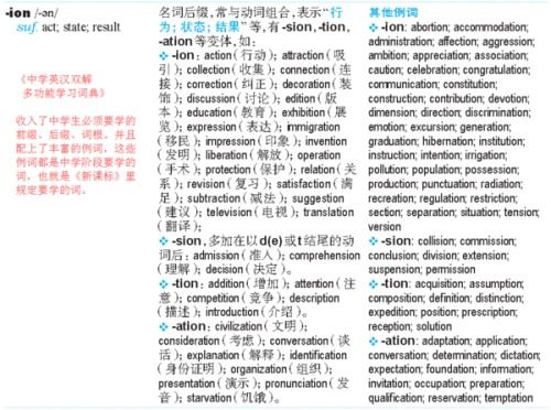 tion为名词后缀的单词5个