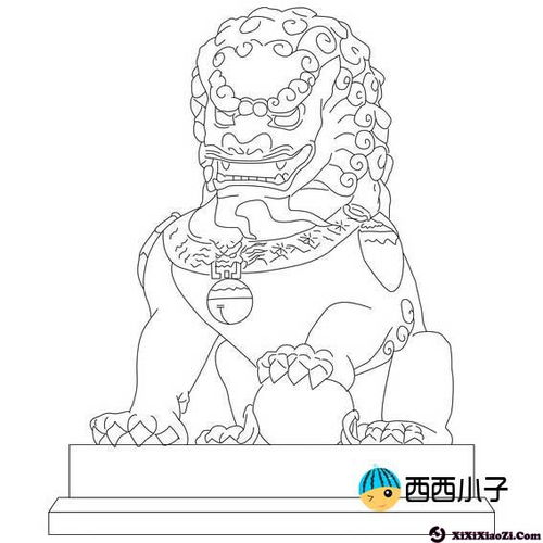 石狮子简笔画