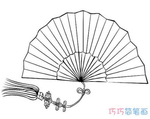 扇子简笔画步骤图