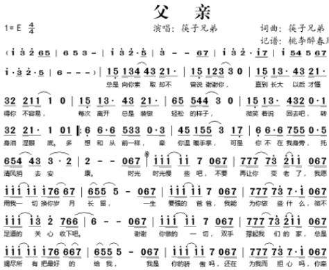 歌曲《父亲》歌词