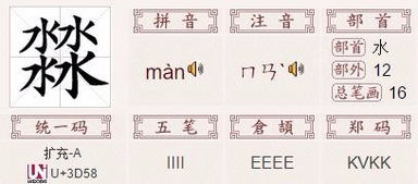 4个“水”字读什么?