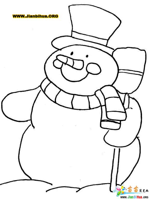 雪人简笔画怎么画