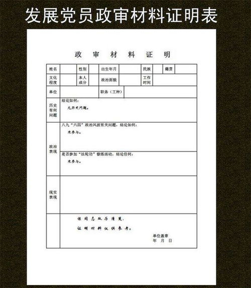 政审材料去哪里开