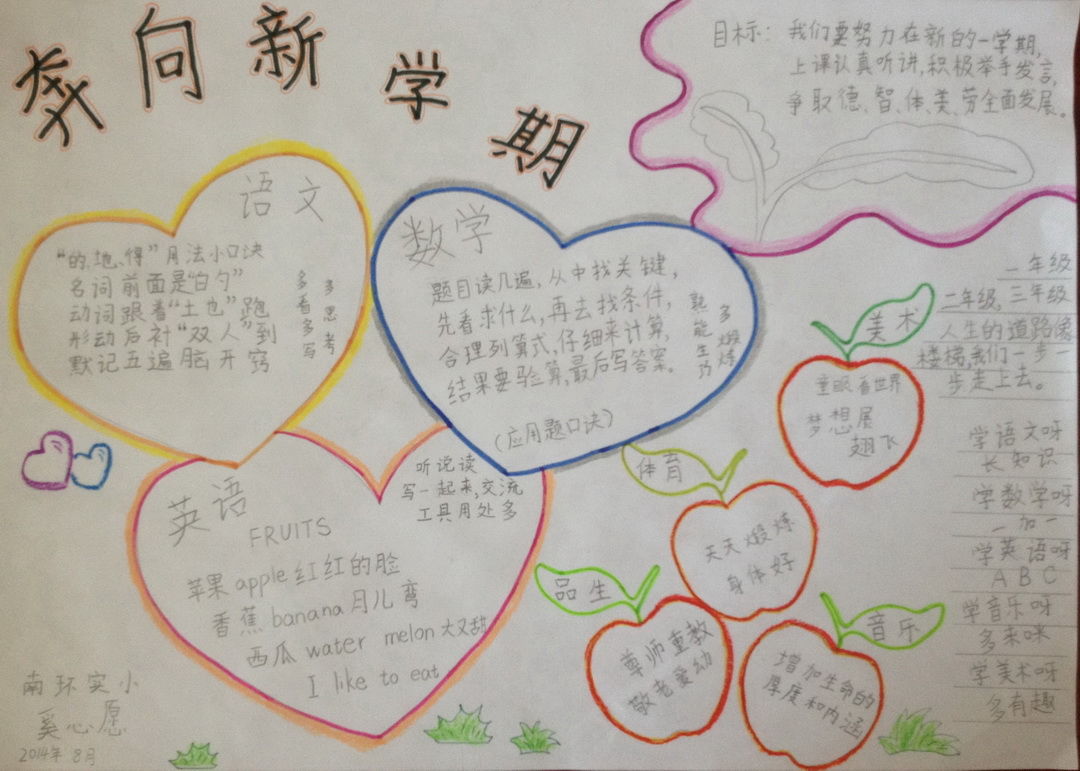 开学新学期手抄报内容