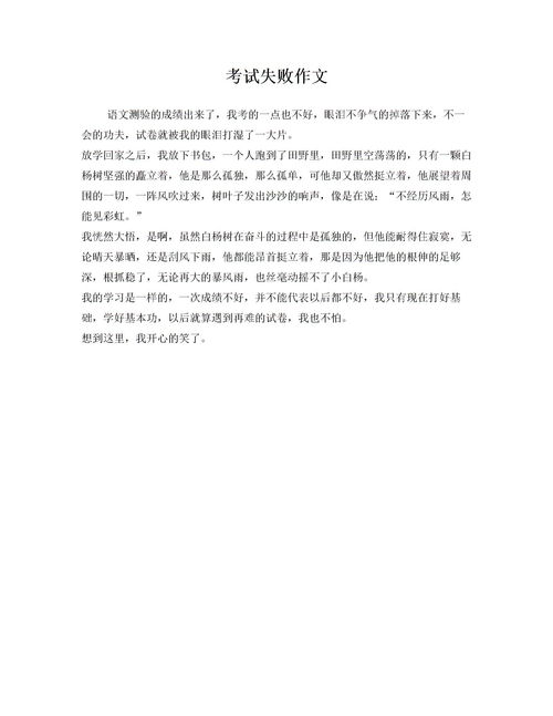 在雨中考试失利作文