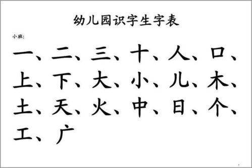儿童认字简单基础的字有哪些?