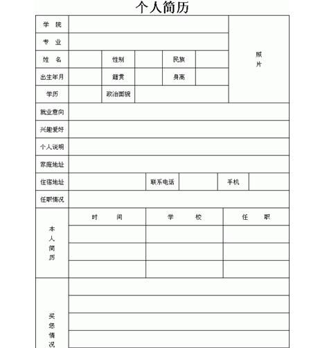 个人简历怎么填