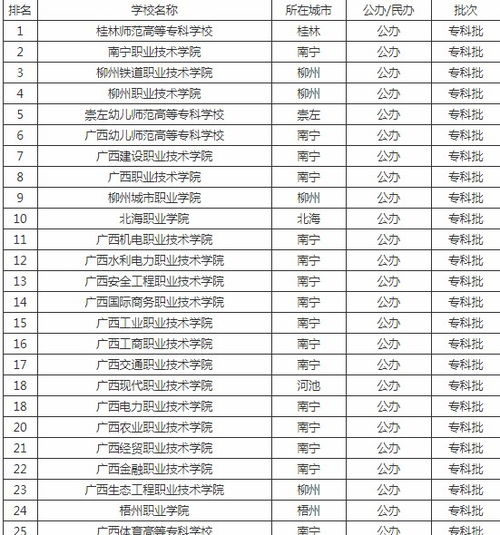 广西大专排名