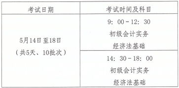 台州初级会计考试时间