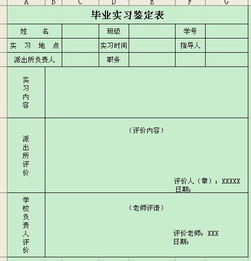 实习鉴定表，实习鉴定表个人总结