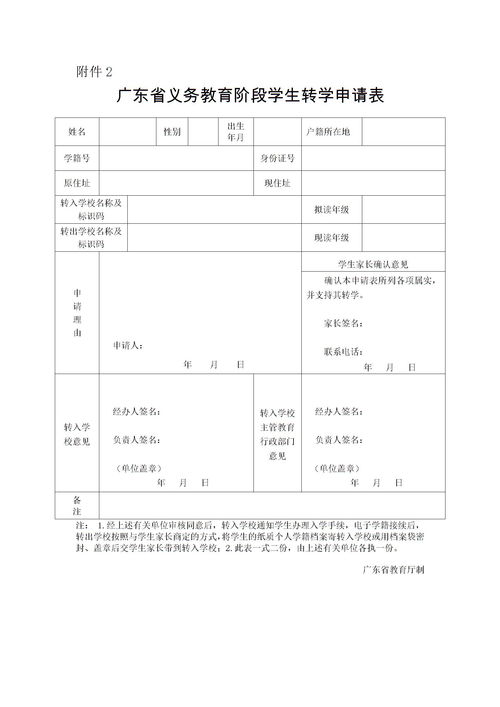 小学生转学申请表应该怎么填写?