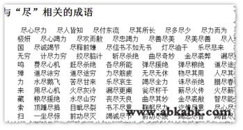 尽的成语，尽的成语开头