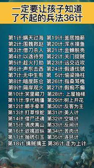 36计是哪36计，36计是哪36计四字成语