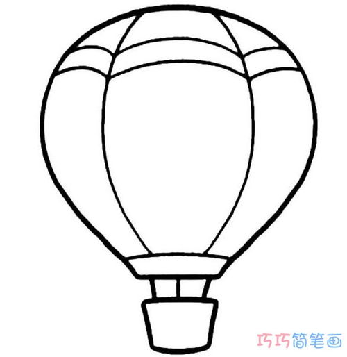 热气球简笔画，热气球简笔画带颜色
