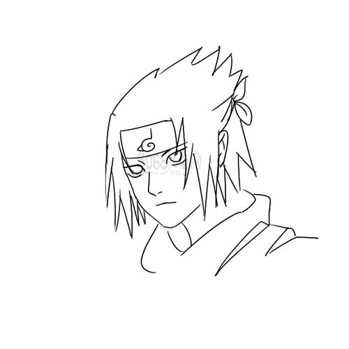 火影忍者佐助怎么画。