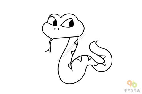 蛇怎么画 卡通蛇简笔画