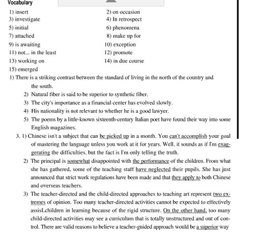 新视野大学英语第1册Unit1课后答案和翻译第三版