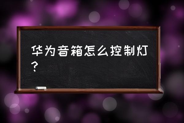 华为ai音箱怎么不在状态栏显示 华为音箱怎么控制灯？