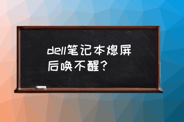 电脑一直处于睡眠模式无法唤醒 dell笔记本熄屏后唤不醒？