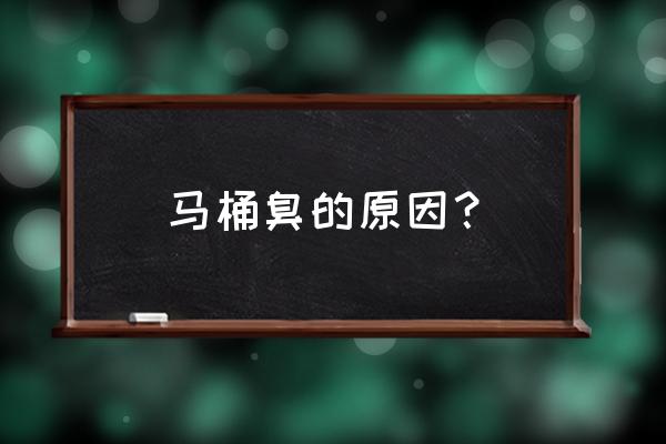 为什么马桶总是有异味 马桶臭的原因？