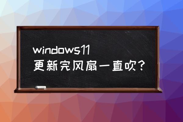 win11更新之后风扇一直转怎么解决 windows11更新完风扇一直吹？