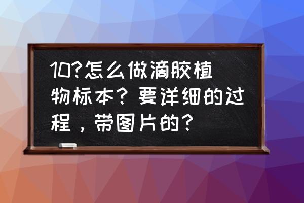 怎样制作植物标本 10?怎么做滴胶植物标本？要详细的过程，带图片的？