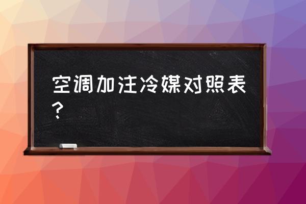 空调添加氟利昂多少钱 空调加注冷媒对照表？