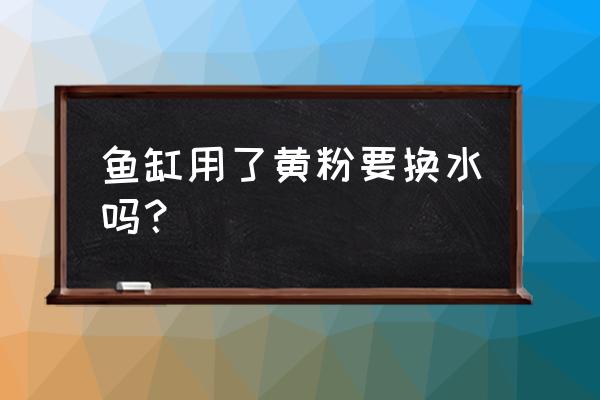 鱼缸加入黄粉后怎么让黄水变清 鱼缸用了黄粉要换水吗? 鱼缸加入黄粉后怎么让黄水变清 鱼缸用了黄粉要换水吗?